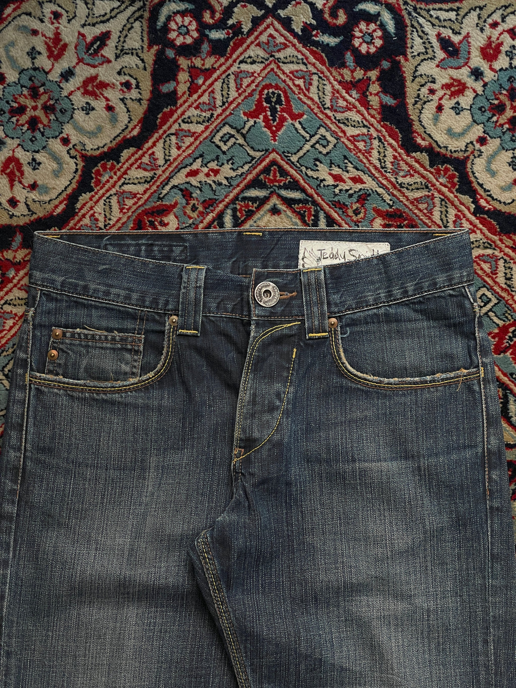 Vintage Teddy Smith Streetwear WASHED BLUE BOOTCUT JEANS - 30