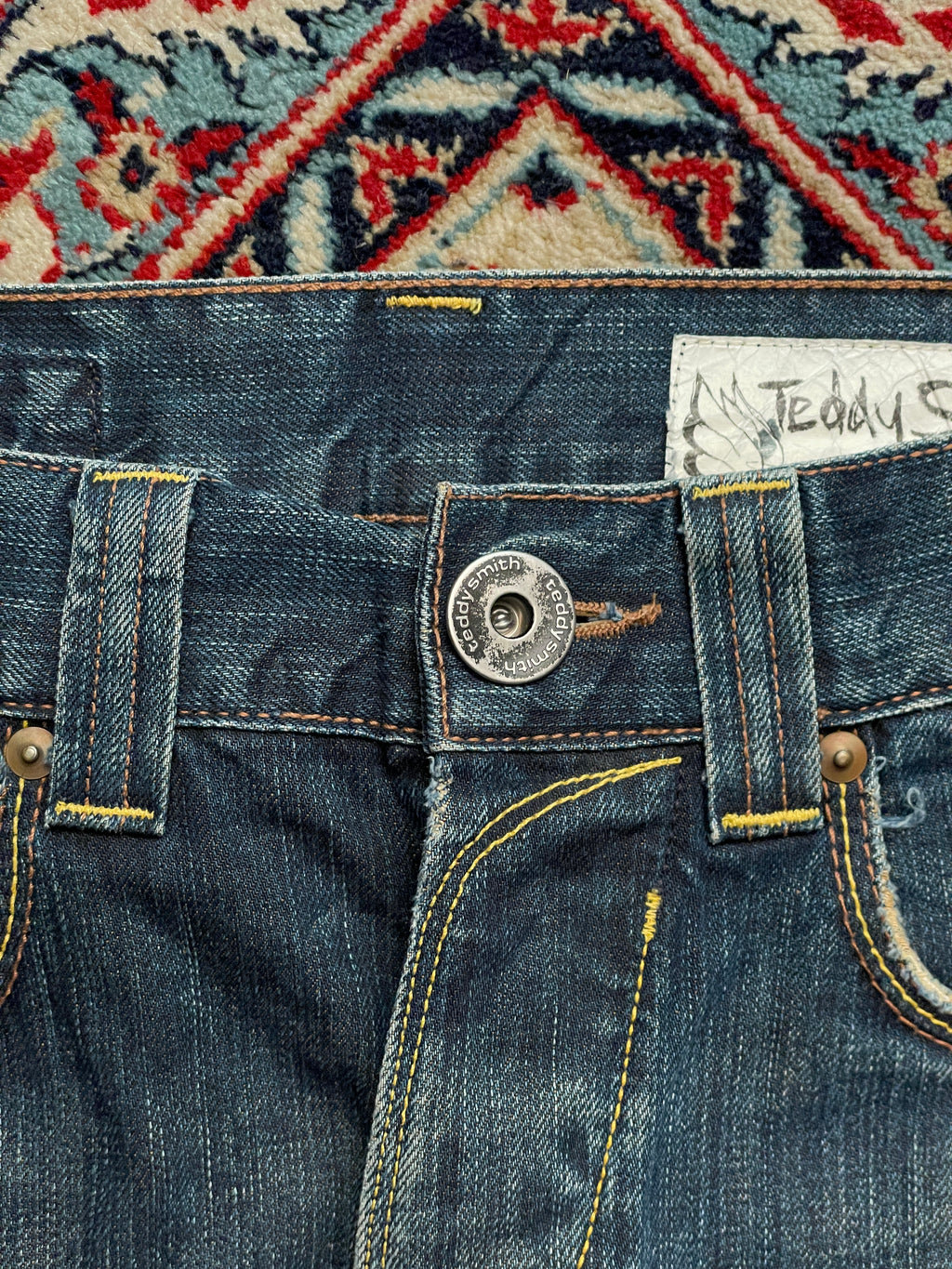 Vintage Teddy Smith Streetwear WASHED BLUE BOOTCUT JEANS - 30