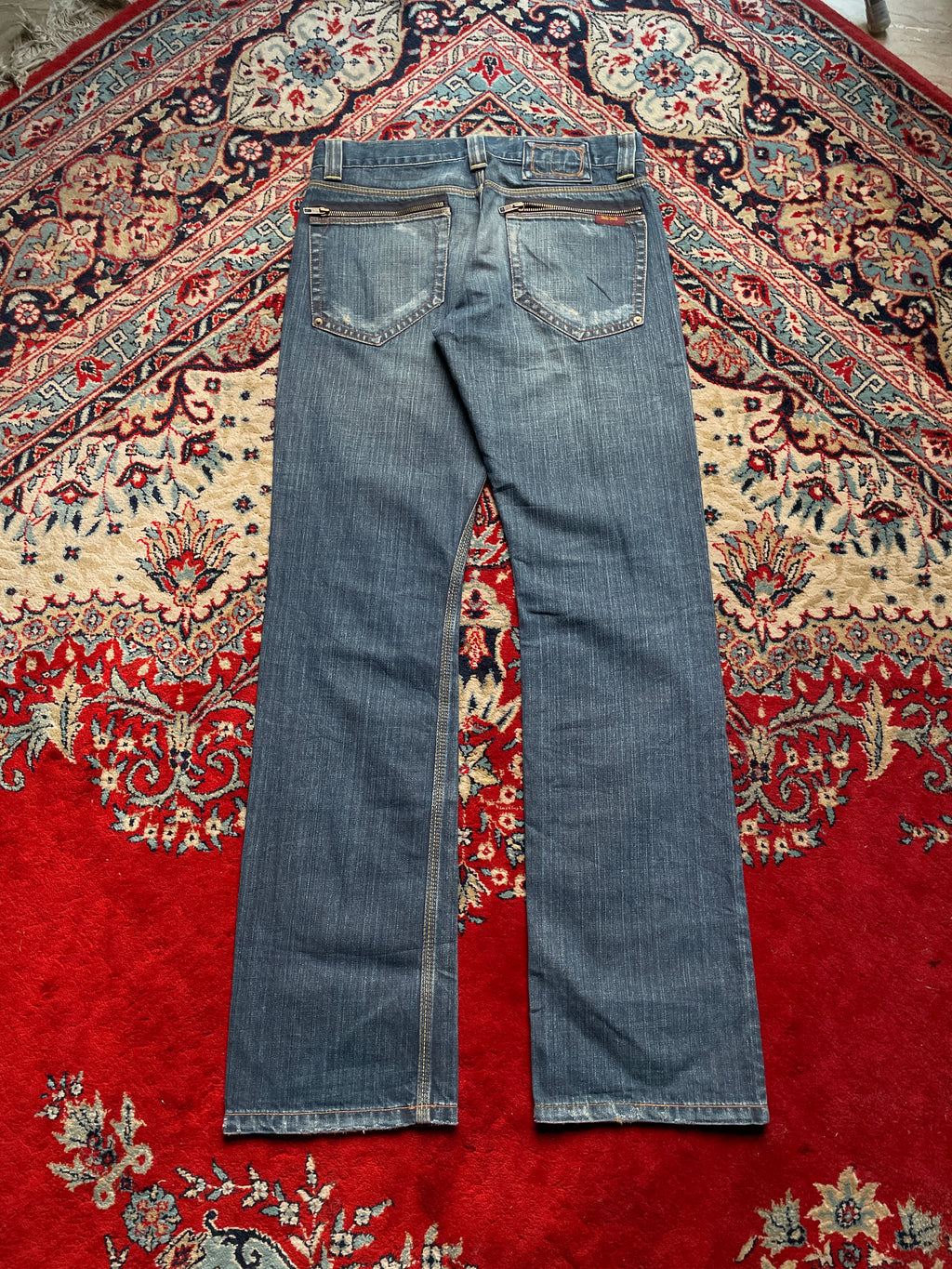 Vintage Teddy Smith Streetwear WASHED BLUE BOOTCUT JEANS - 30