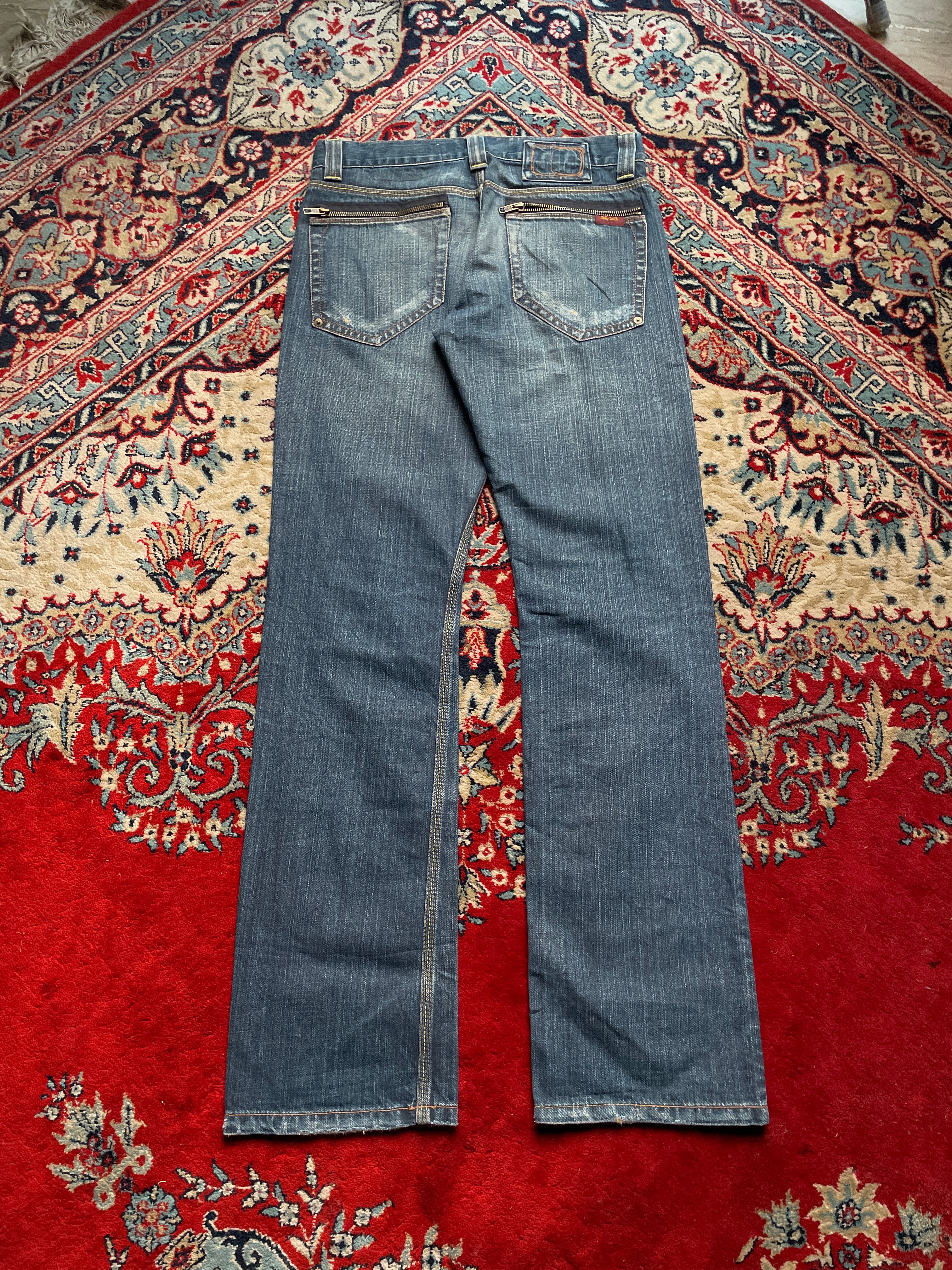 Vintage Teddy Smith Streetwear WASHED BLUE BOOTCUT JEANS - 30