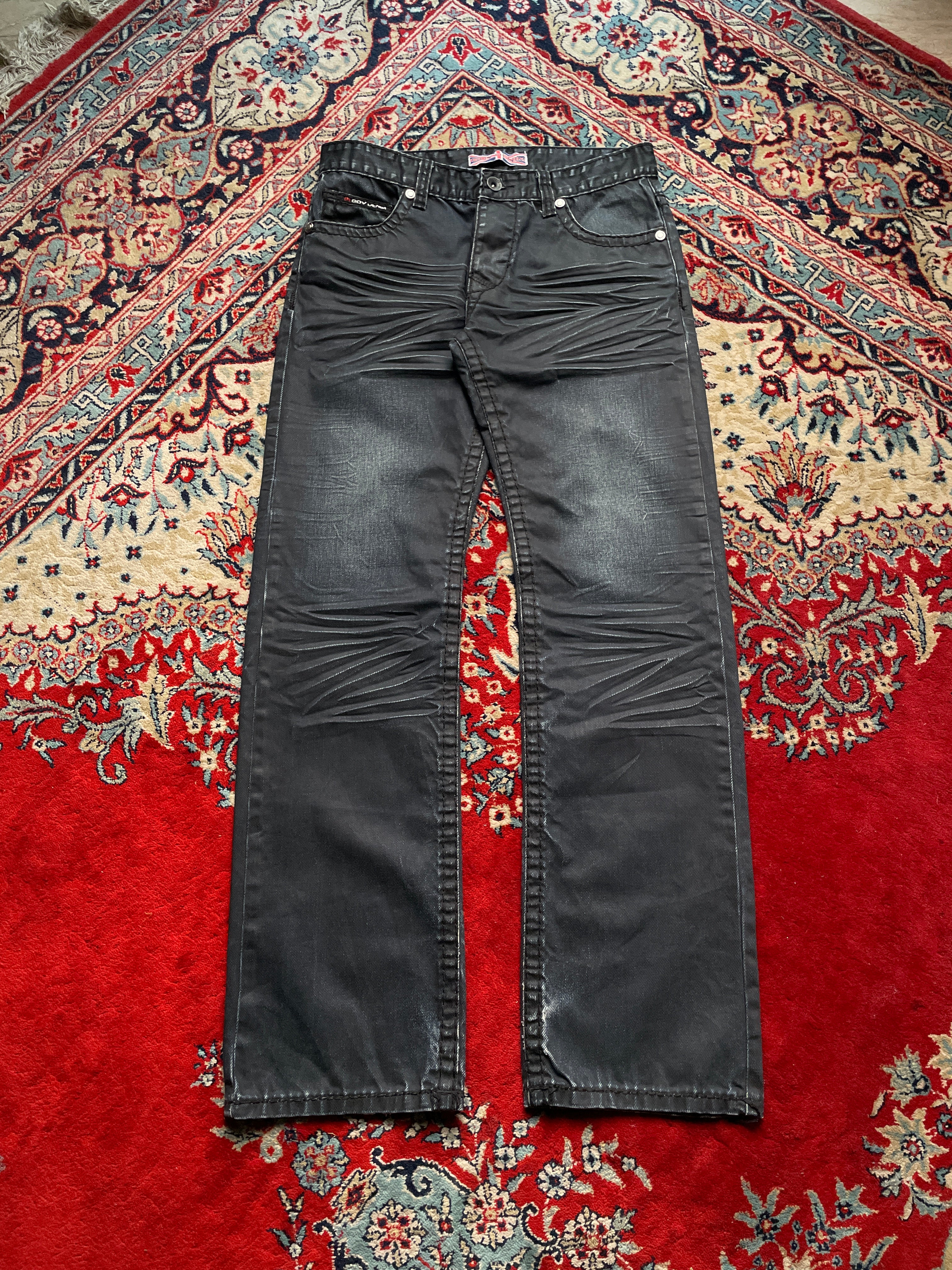 Vintage Gov Denim Cyber Grunge Aesthetic Black Distressed JEANS - 30