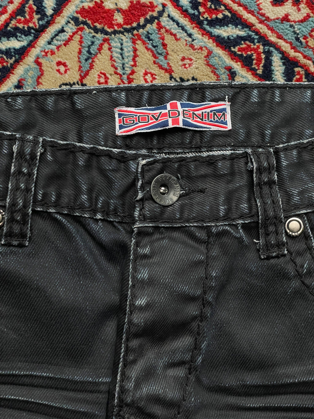 Vintage Gov Denim Cyber Grunge Aesthetic Black Distressed JEANS - 30