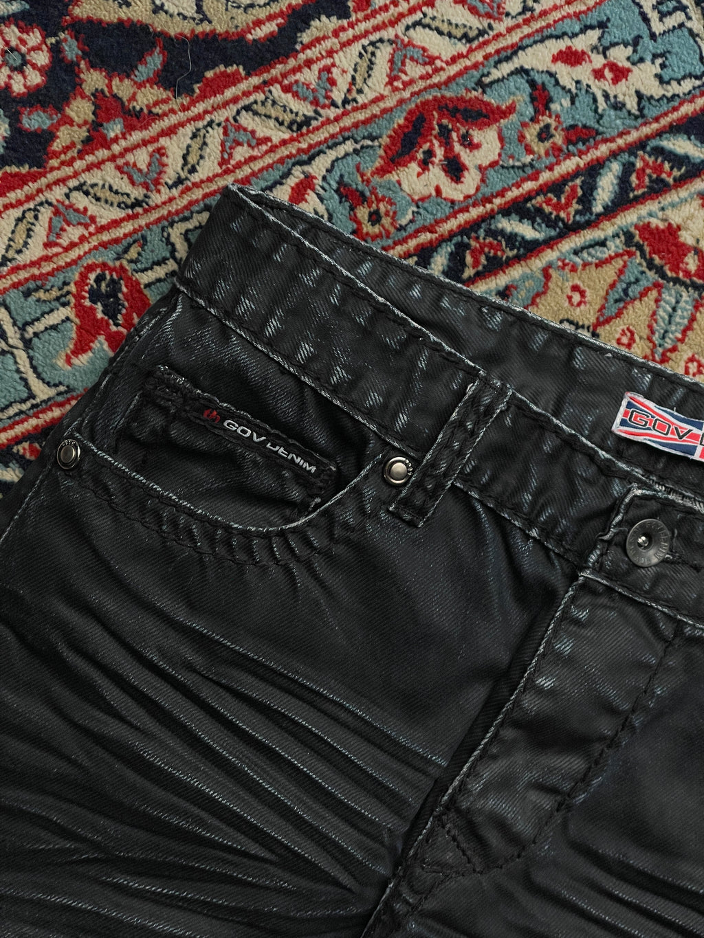 Vintage Gov Denim Cyber Grunge Aesthetic Black Distressed JEANS - 30