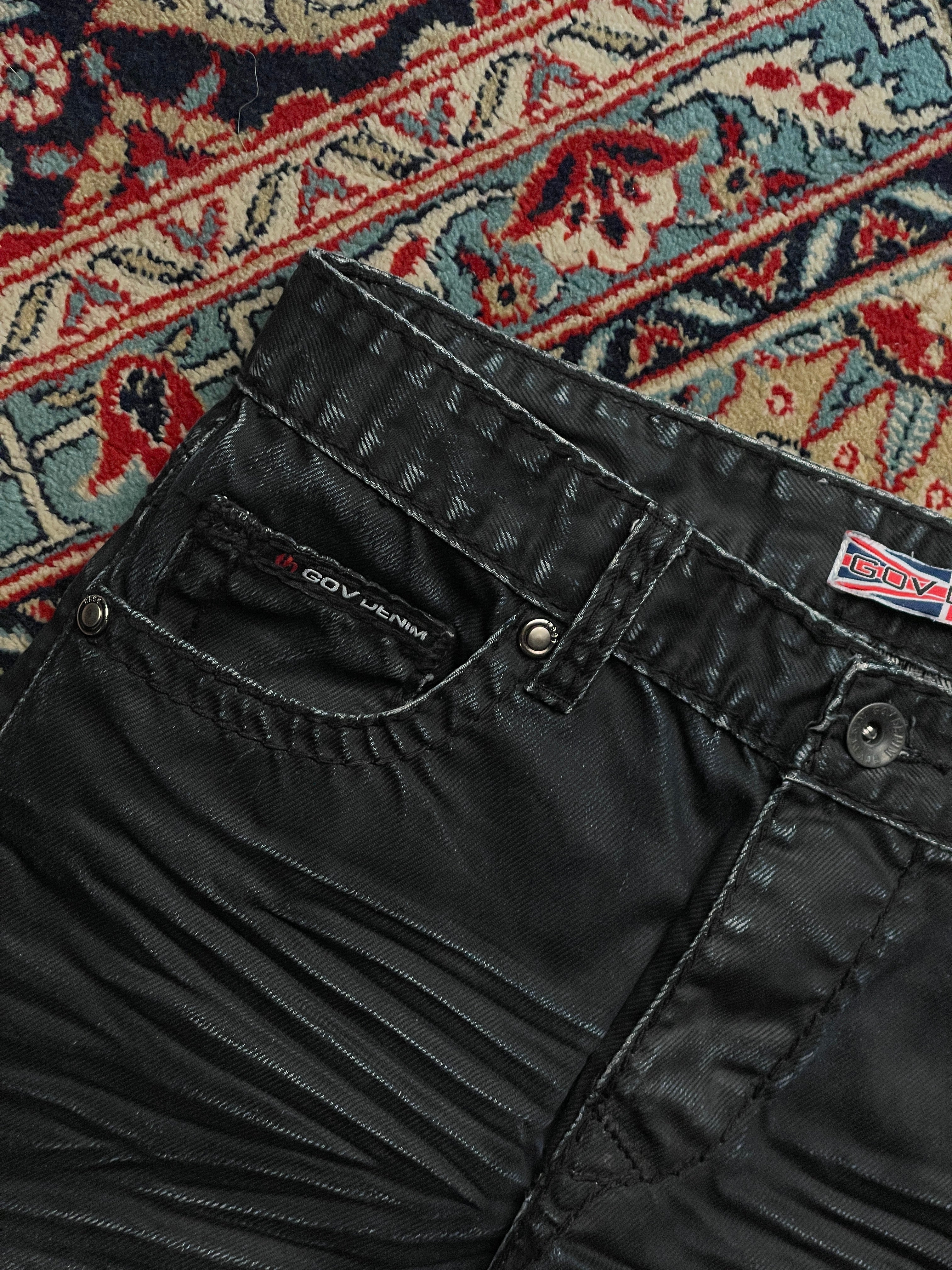 Vintage Gov Denim Cyber Grunge Aesthetic Black Distressed JEANS - 30