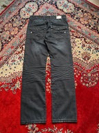 Vintage Gov Denim Cyber Grunge Aesthetic Black Distressed JEANS - 30