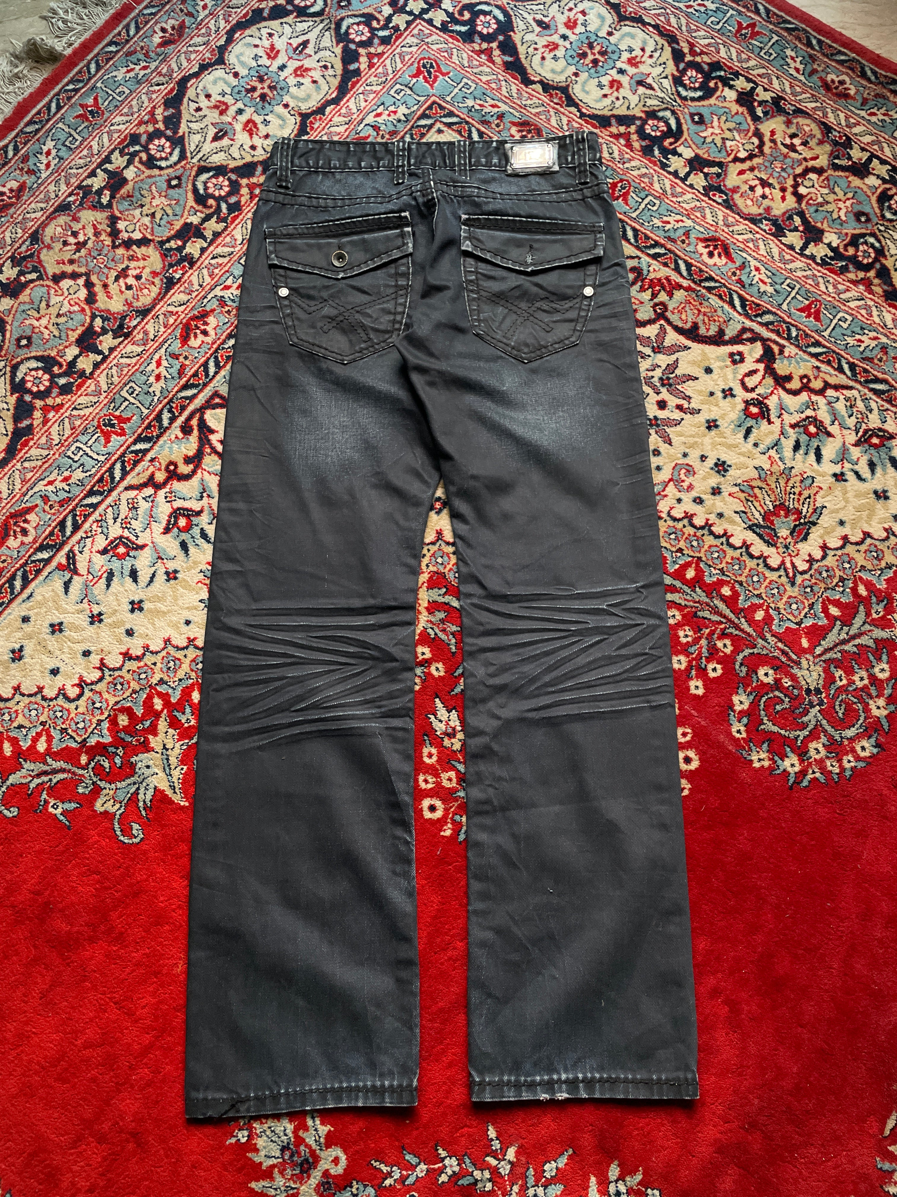 Vintage Gov Denim Cyber Grunge Aesthetic Black Distressed JEANS - 30