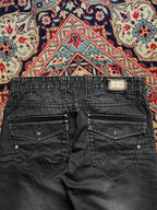 Vintage Gov Denim Cyber Grunge Aesthetic Black Distressed JEANS - 30