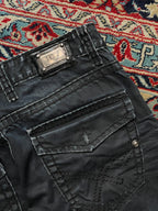 Vintage Gov Denim Cyber Grunge Aesthetic Black Distressed JEANS - 30