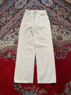 HOUSE OF DAGMAR OFF WHITE CREAM BAGGY FIT DENIM PANTS - 26