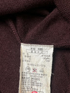 Basic House Burgundy Merino Wool Knit Button Up Cardigan - M