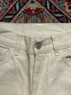 HOUSE OF DAGMAR OFF WHITE CREAM BAGGY FIT DENIM PANTS - 26