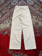HOUSE OF DAGMAR OFF WHITE CREAM BAGGY FIT DENIM PANTS - 26