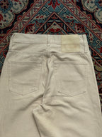 HOUSE OF DAGMAR OFF WHITE CREAM BAGGY FIT DENIM PANTS - 26