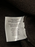 GANT Brown Cotton Embroidered Logo V-Neck Sweater - XL