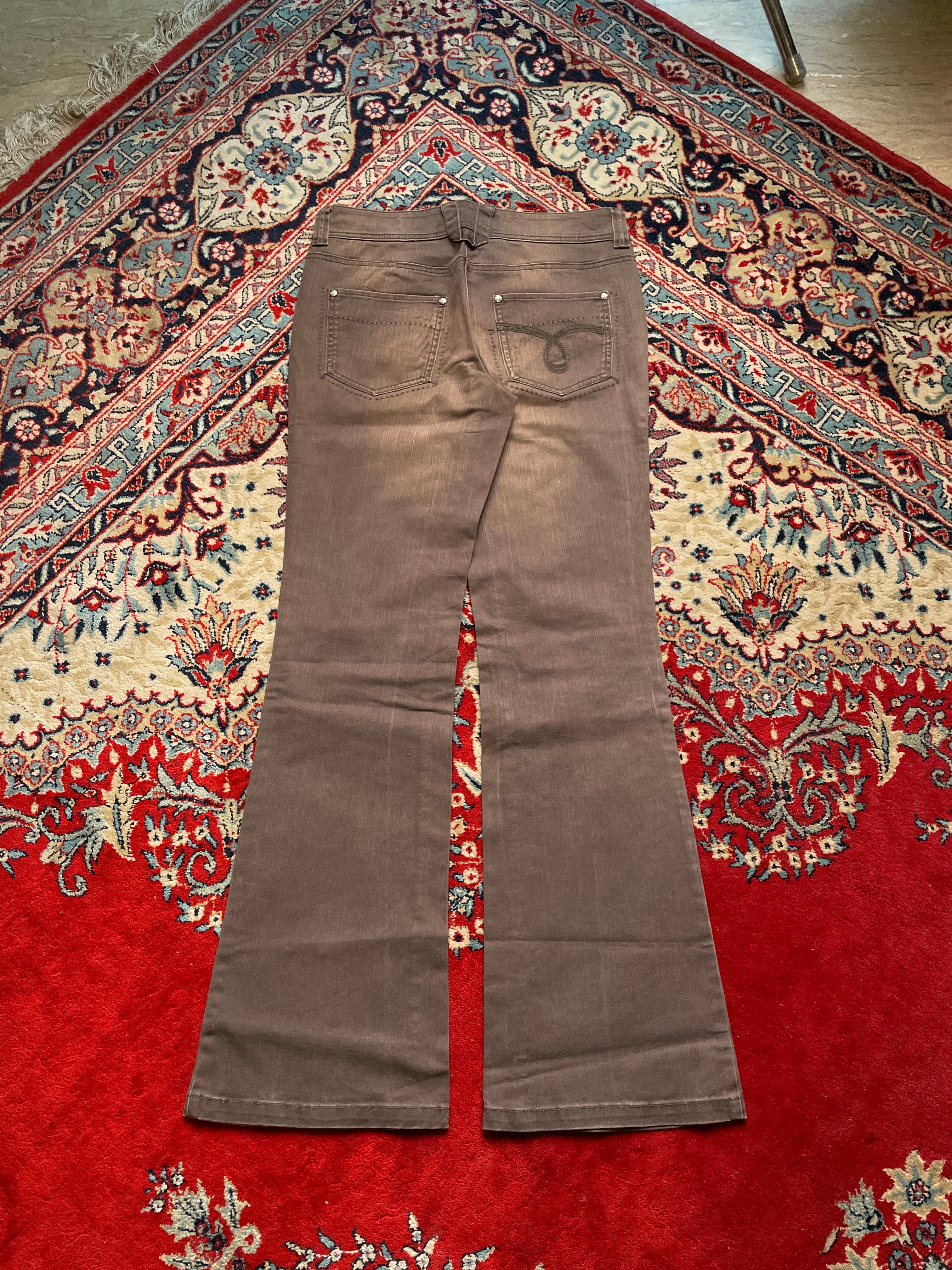 VINTAGE LOW RISE FADED BROWN FLARE BOOTCUT DENIM JEANS - 30