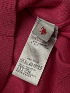 US Polo Assn Pink Cotton Embroidered Logo Crewneck Sweater - M