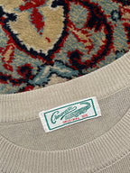 Vintage Crocodile Beige Fine Knit Embroidered Sweater - L