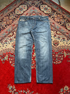 DIESEL KOOTLER WASHED BLUE STRAIGHT FIT JEANS - 38