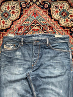 DIESEL KOOTLER WASHED BLUE STRAIGHT FIT JEANS - 38