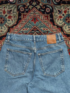 NEVER DENIM LIGHT WASH HIGH WAIST JEANS
