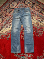 Vintage Crafted Goods Washed Distressed Straight FIT JEANS - 32