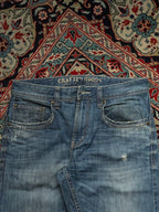 Vintage Crafted Goods Washed Distressed Straight FIT JEANS - 32