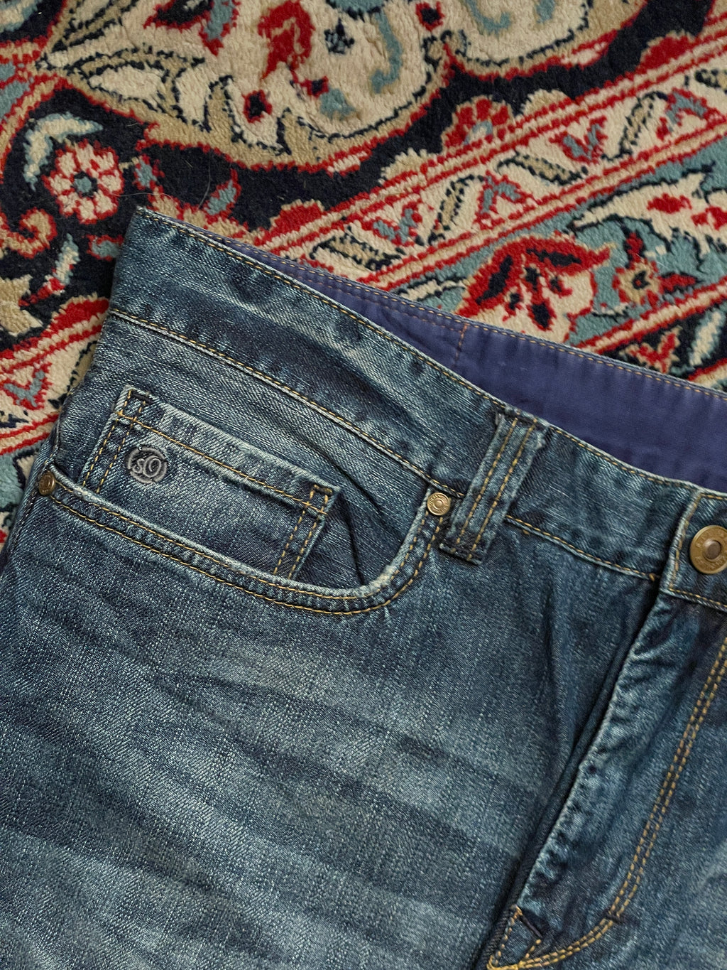 S.OLIVER 1969 MEDIUM WASH STRAIGHT FIT DENIM JEANS - 38