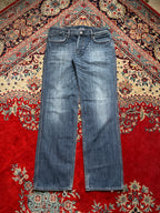 JAPAN RAGS Blue Wash Distressed STRAIGHT-RELAXED FIT JEANS - 34