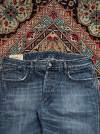 JAPAN RAGS Blue Wash Distressed STRAIGHT-RELAXED FIT JEANS - 34