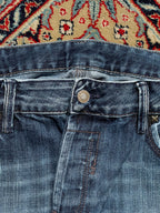 JAPAN RAGS Blue Wash Distressed STRAIGHT-RELAXED FIT JEANS - 34