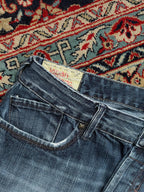 JAPAN RAGS Blue Wash Distressed STRAIGHT-RELAXED FIT JEANS - 34
