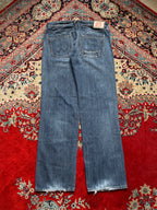 JAPAN RAGS Blue Wash Distressed STRAIGHT-RELAXED FIT JEANS - 34