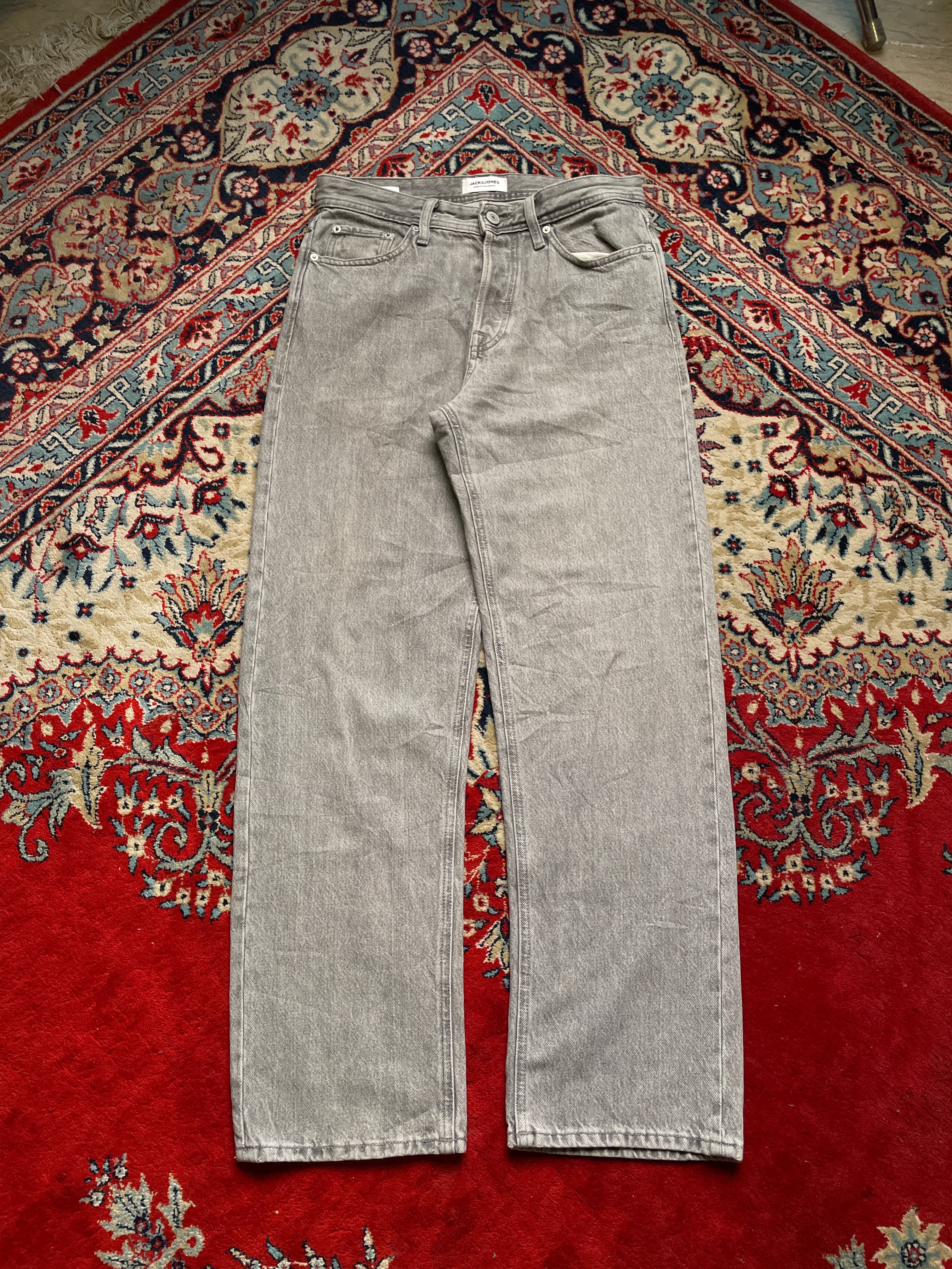 JACK & JONES Intelligence Loose Eddie Grey Wash RELAXED FIT JEANS - 30