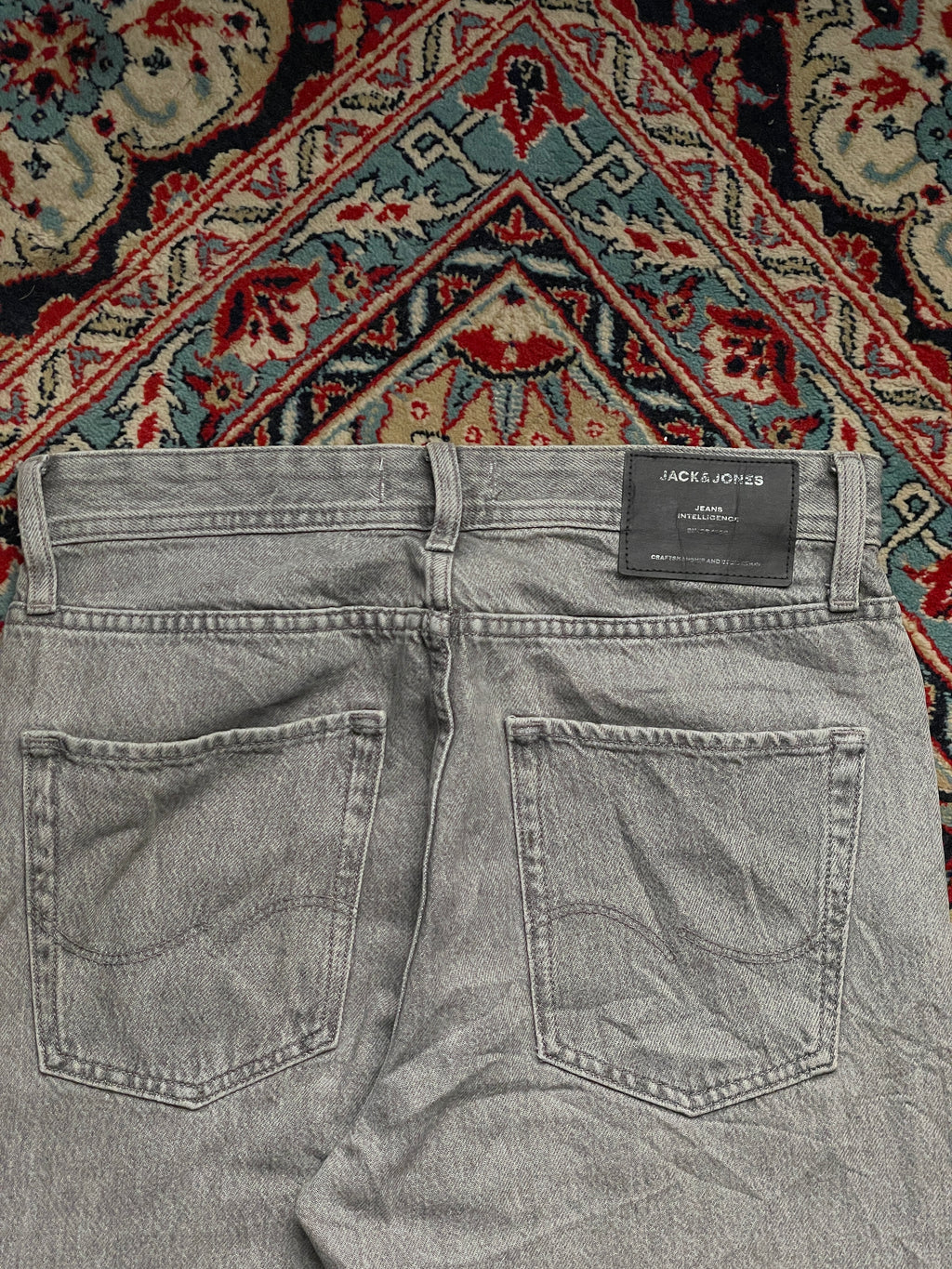 JACK & JONES Intelligence Loose Eddie Grey Wash RELAXED FIT JEANS - 30