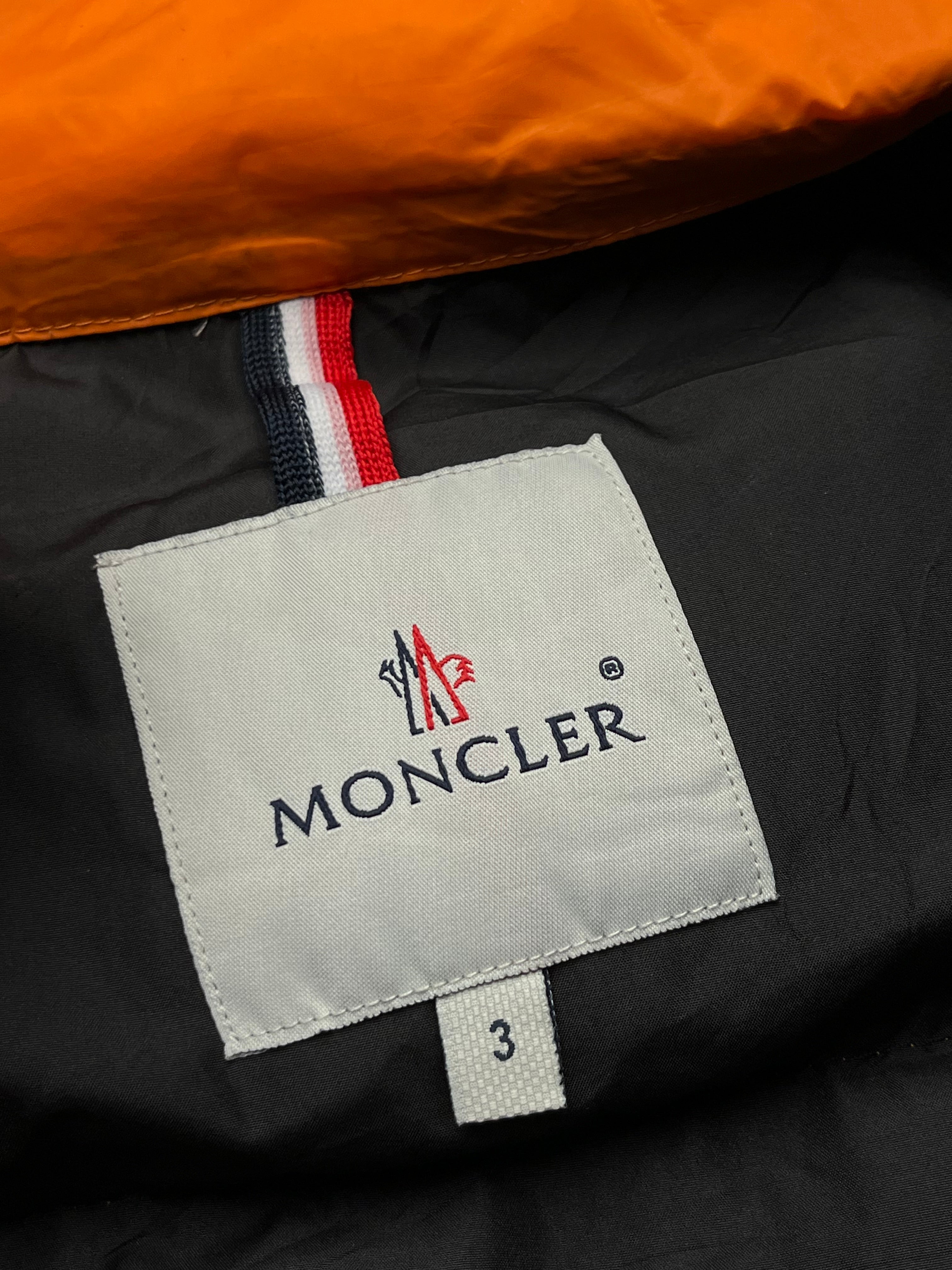 Moncler French Flag Down Filled Orange Puffer Vest - M