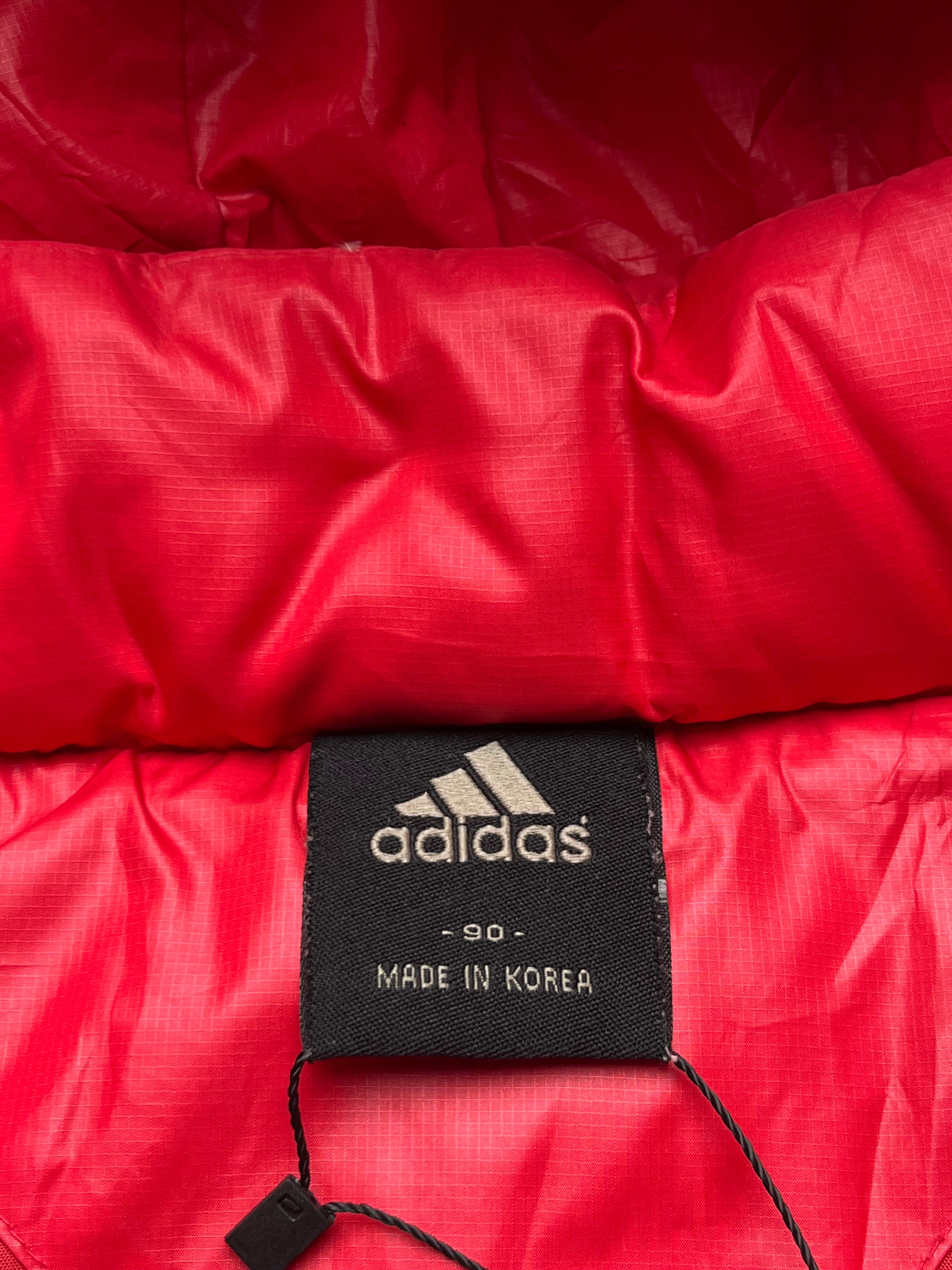 Adidas Vintage WOMEN Red Hooded Puffer Jacket - M