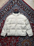 Polo Ralph Lauren Vintage Cream White Fleece Lined Hooded Puffer Jacket - XL
