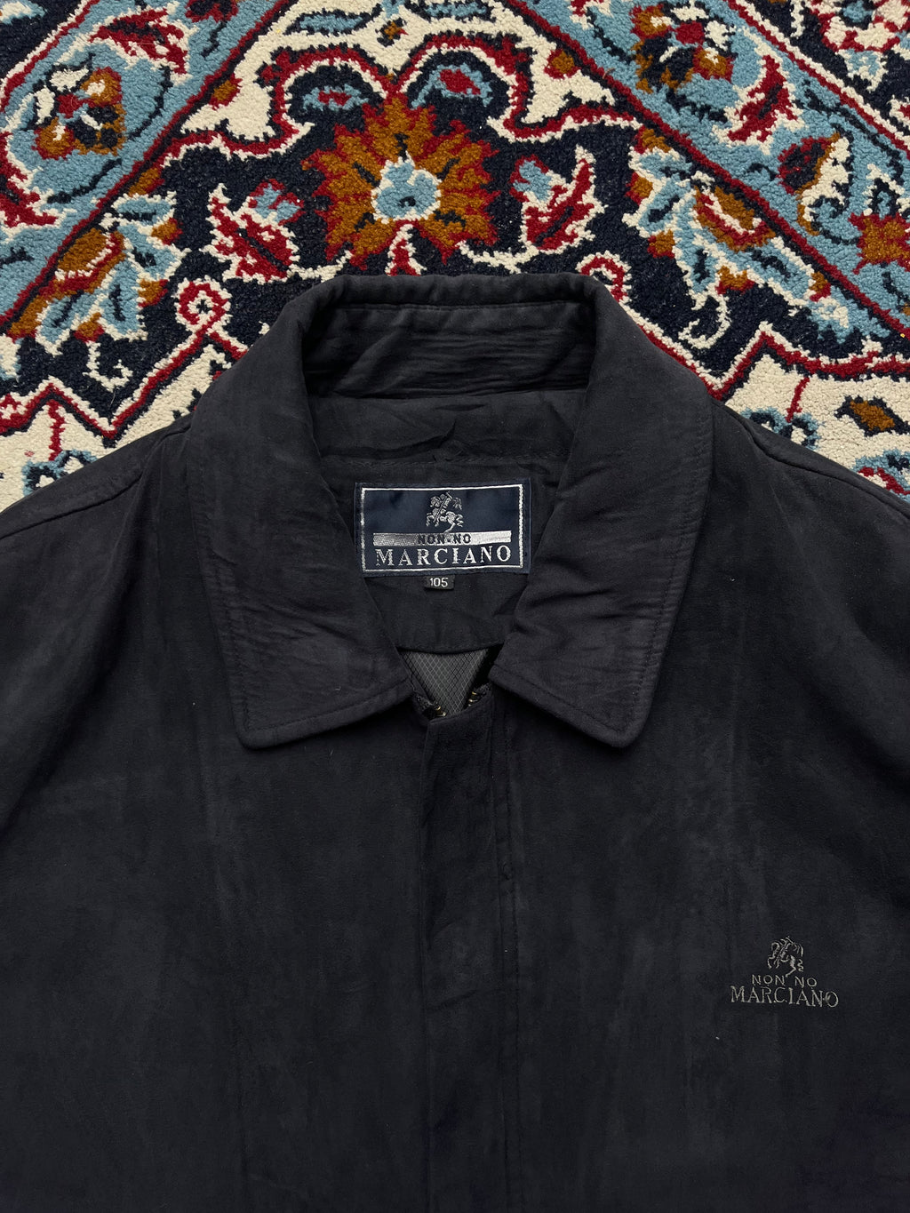 Vintage Non-No Marciano BLACK Faux Suede Harrington Jacket - M