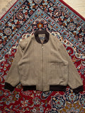 MANSTAR Vintage Kolon Mode Tweed Herringbone Wool Bomber JACKET - L
