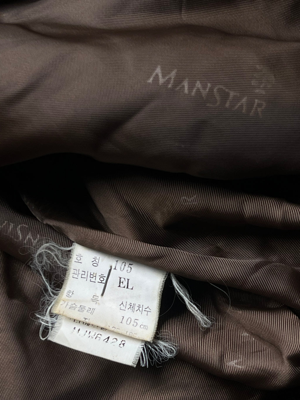 MANSTAR Vintage Kolon Mode Tweed Herringbone Wool Bomber JACKET - L