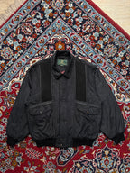 Atelier Pie Monte Vintage Black Suede Knit Bomber JACKET - M