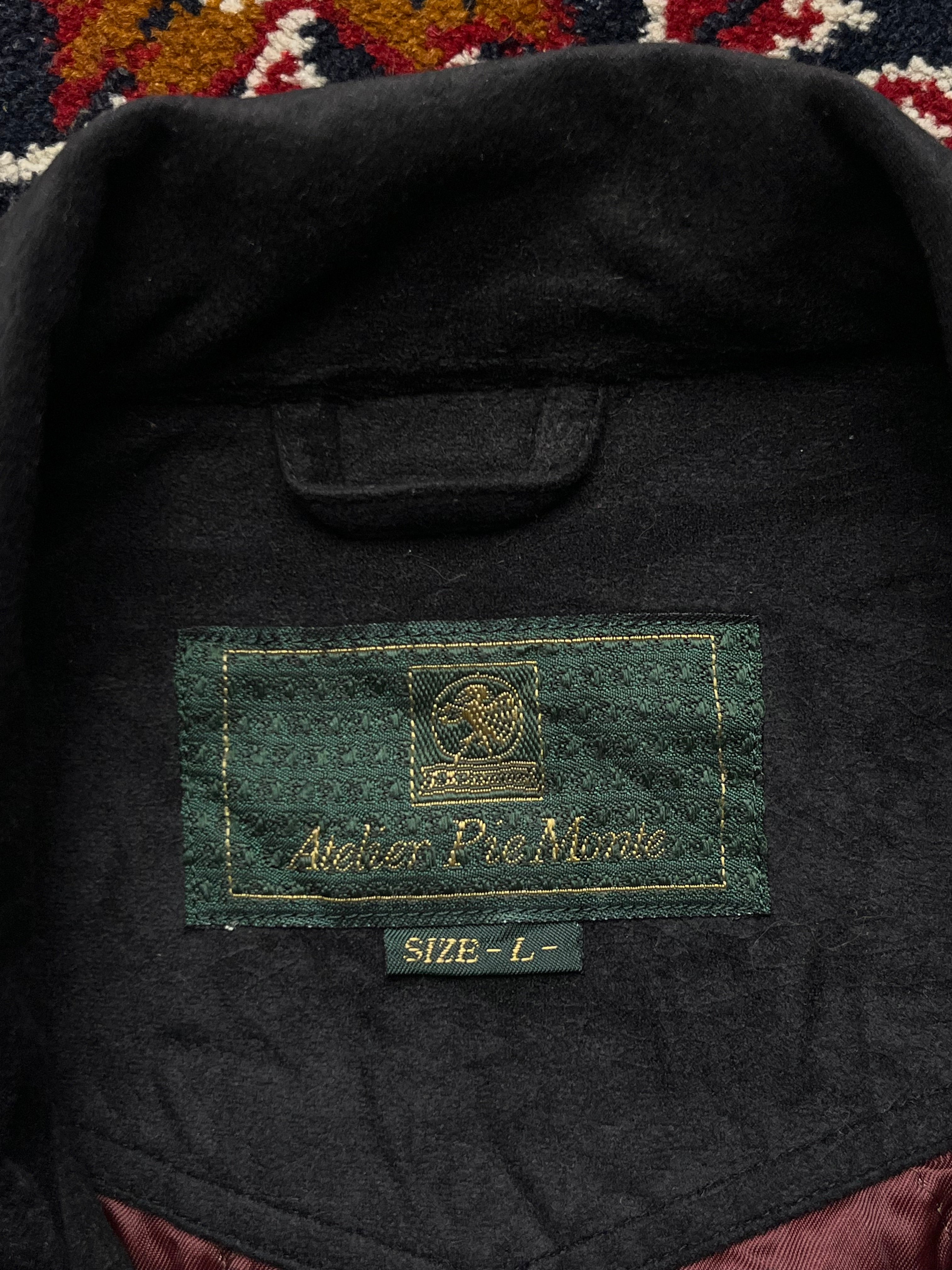 Atelier Pie Monte Vintage Black Suede Knit Bomber JACKET - M