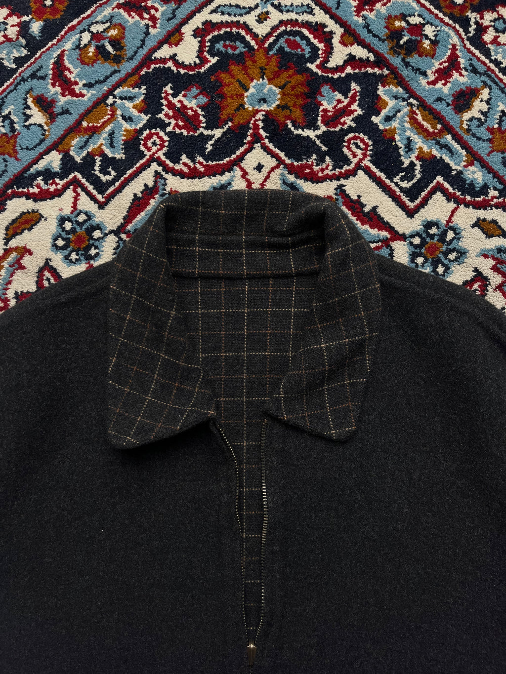 WINDY CLUB Vintage Reversible Grid Check Wool Blend JACKET - M