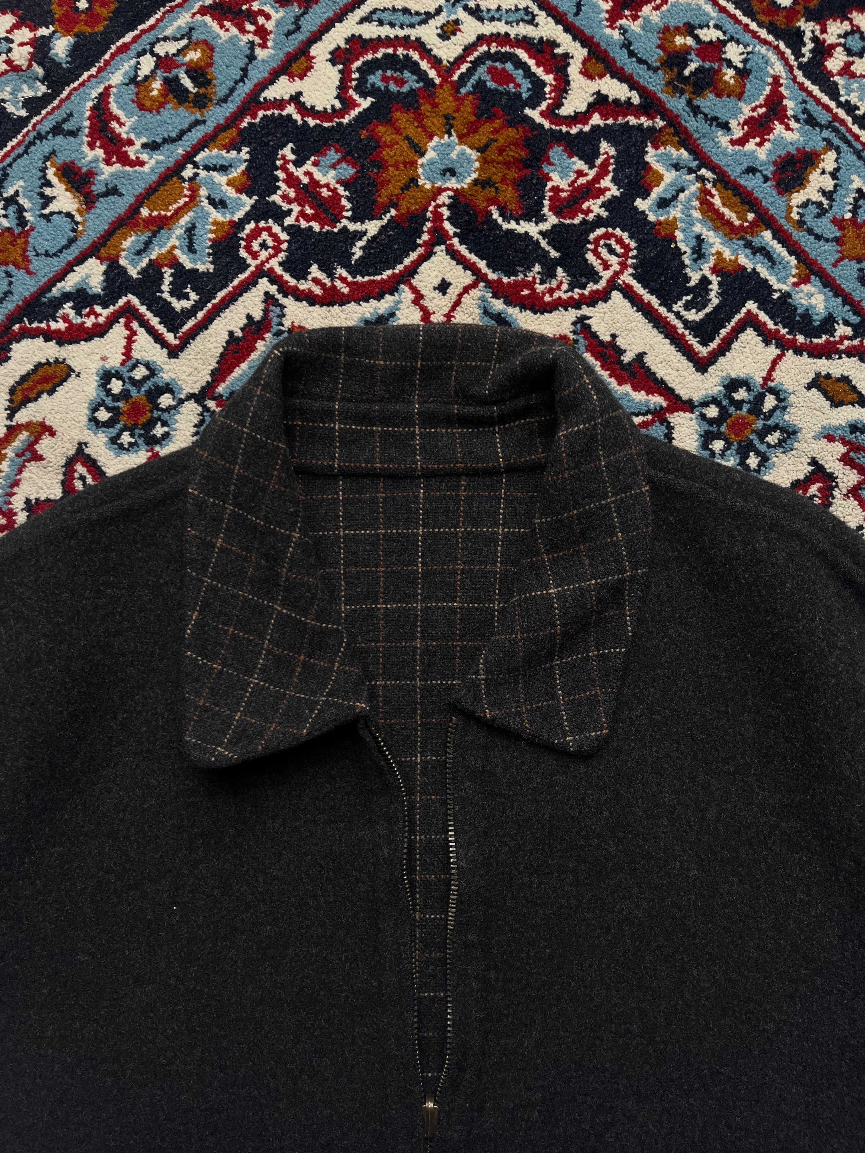 WINDY CLUB Vintage Reversible Grid Check Wool Blend JACKET - M