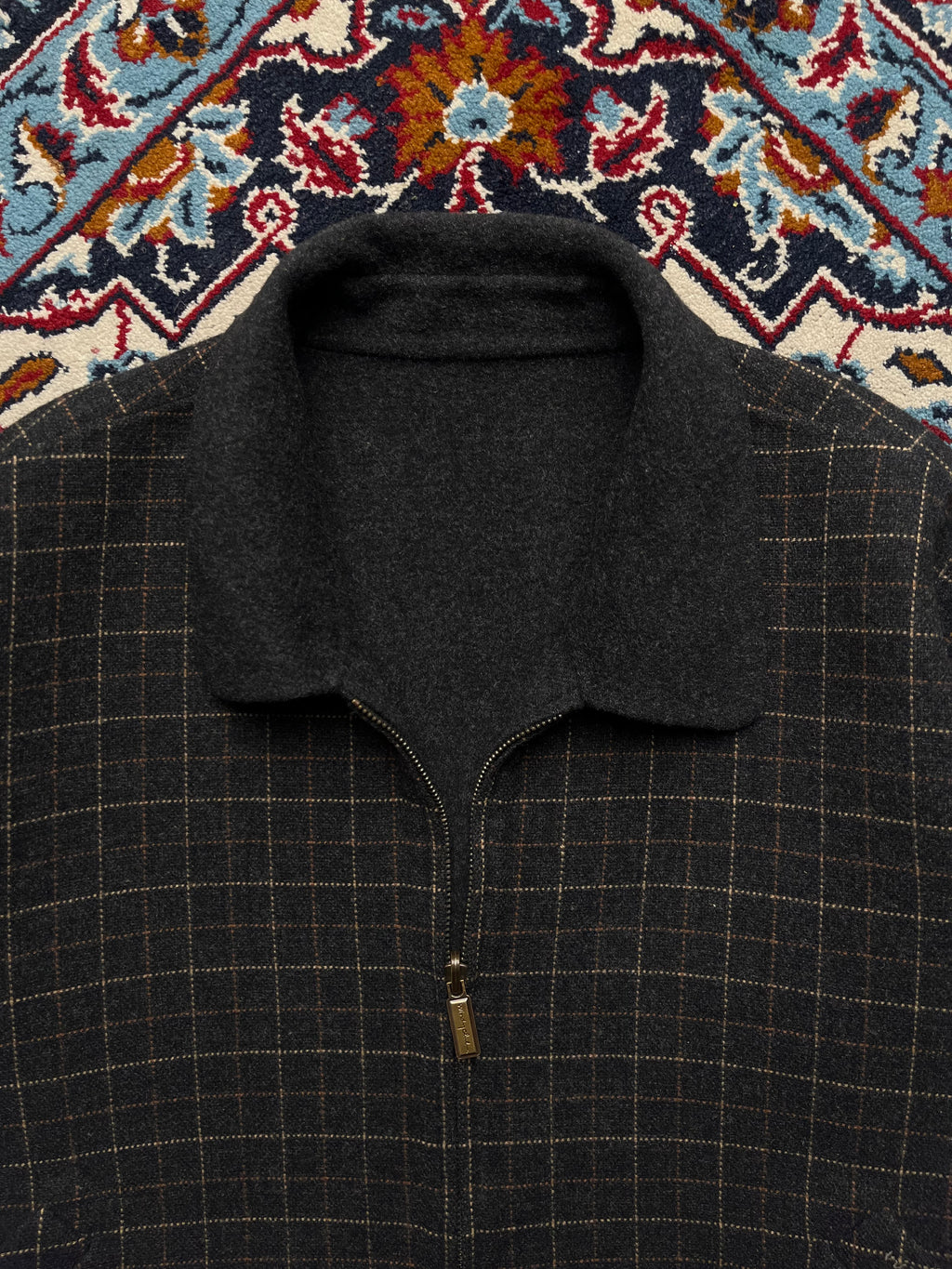 WINDY CLUB Vintage Reversible Grid Check Wool Blend JACKET - M