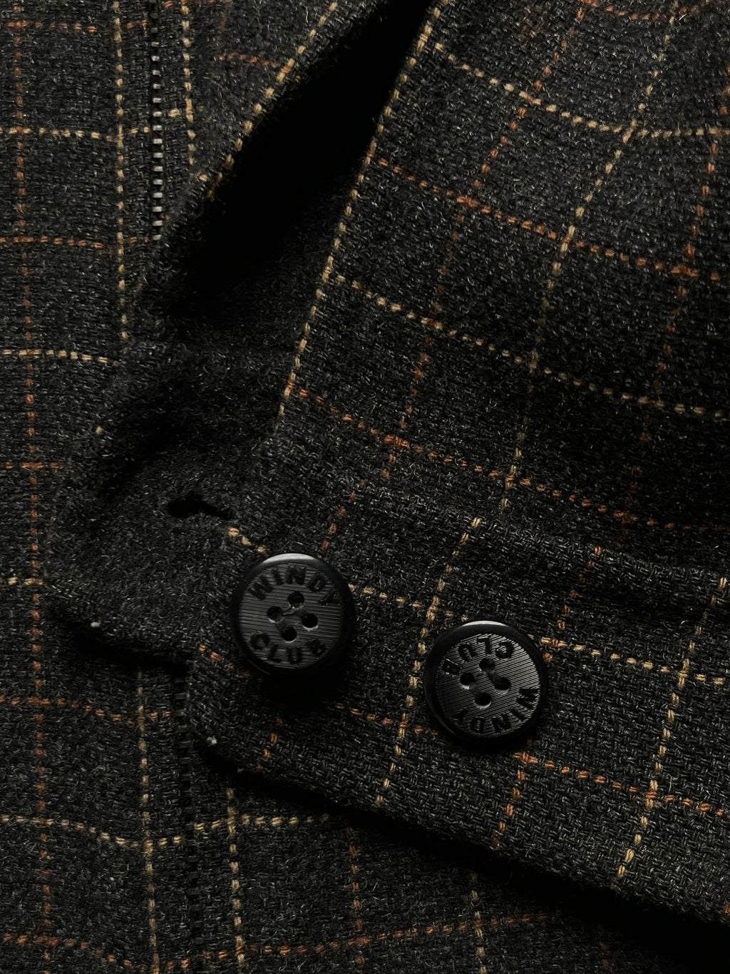 WINDY CLUB Vintage Reversible Grid Check Wool Blend JACKET - M