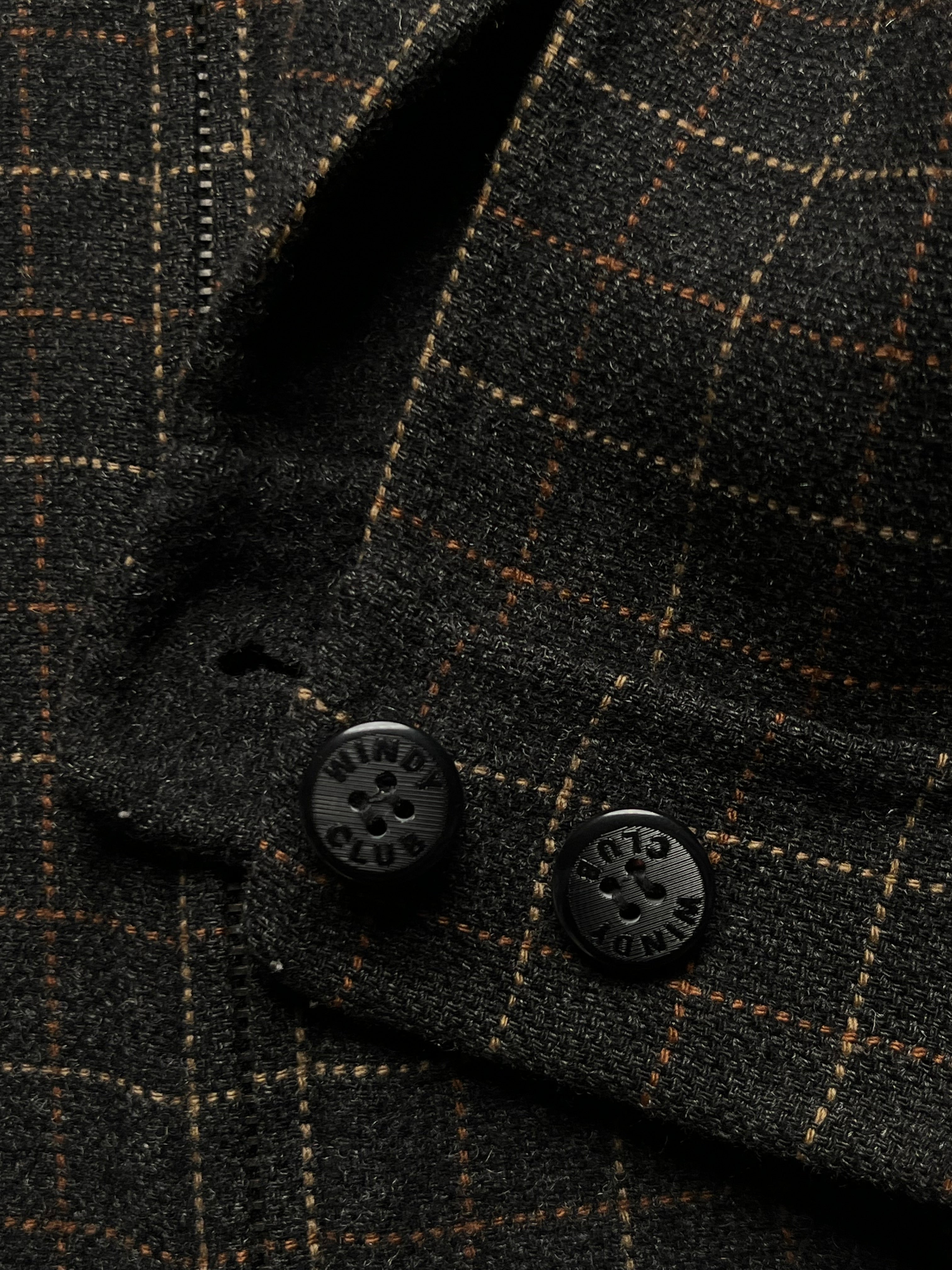 WINDY CLUB Vintage Reversible Grid Check Wool Blend JACKET - M