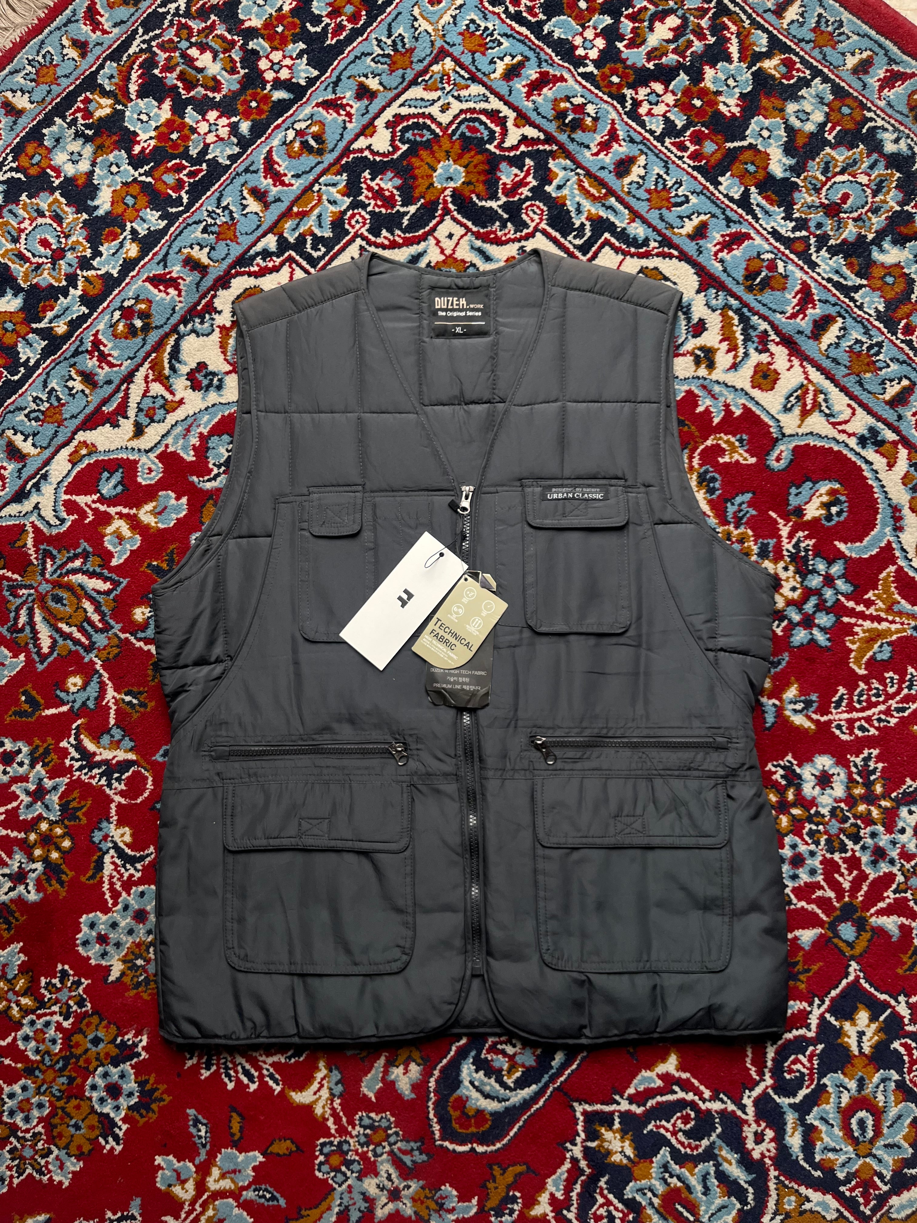 DUZEH Work Urban Classic Quilted Multi-Pocket Utility Fishing VEST - L