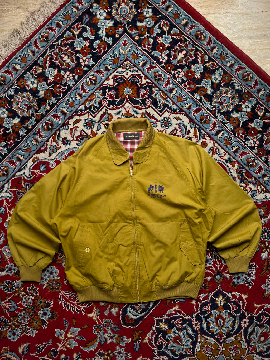 MONTE CARLO POLO CLUB Vintage Mustard Yellow Bomber JACKET - L