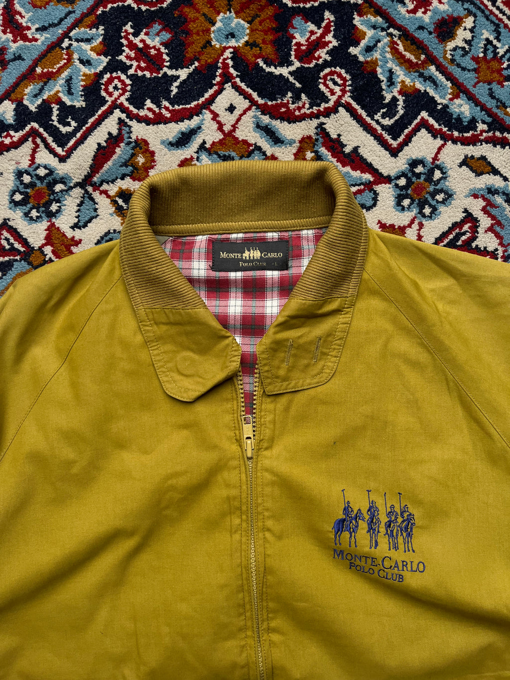 MONTE CARLO POLO CLUB Vintage Mustard Yellow Bomber JACKET - L
